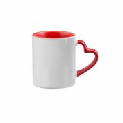 Taza Sublimación Corazón Interior y Asa Roja